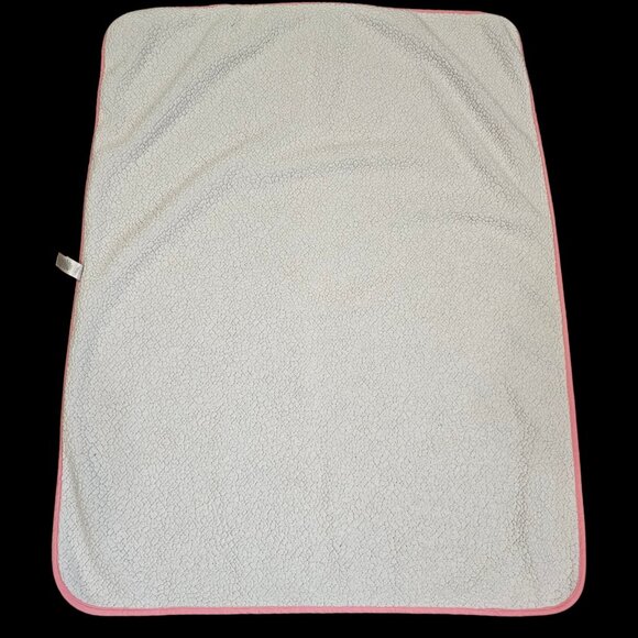Carters Girls Floral Baby Blanket White‎ Pink Sherpa Back 30 X 39 - Picture 4 of 7